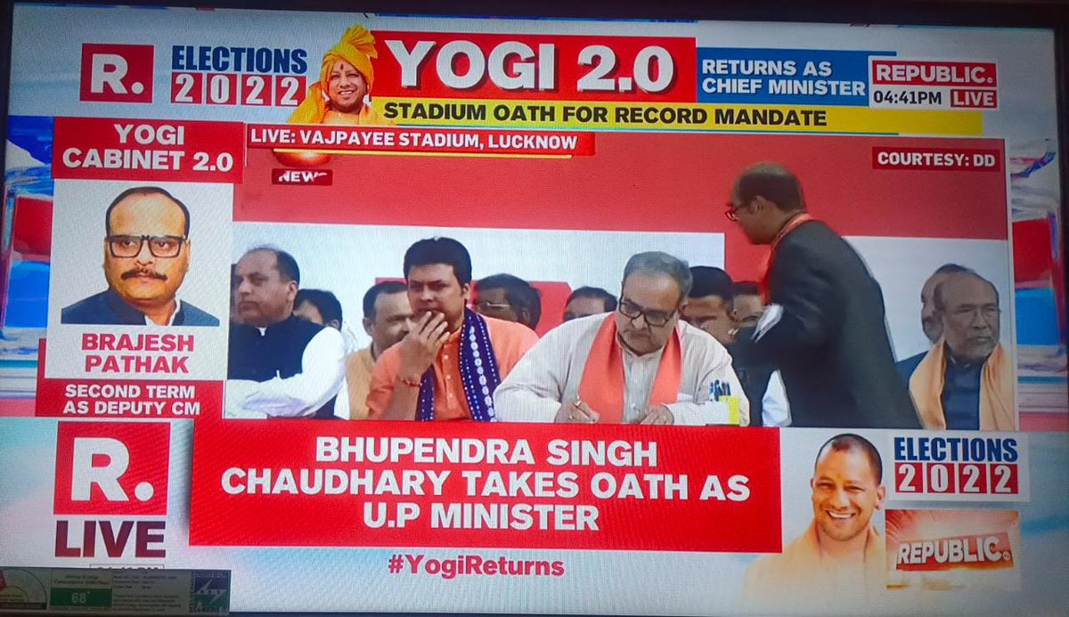 मुझे पुनः उत्तर प्रदेश की देवतुल्य जनता की सेवा का अवसर प्रदान करने के लिए केंद्रीय नेतृत्व एवं मा० मुख्यमंत्री श्री <a href="/myogiadityanath/">Yogi Adityanath</a> जी का हृदय से आभार।
हम सभी मा० योगी जी के नेतृत्व वाली भाजपा सरकार में नये भारत का नया उत्तर प्रदेश के स्वप्न को साकार करने के लिए संकल्पित हैं।