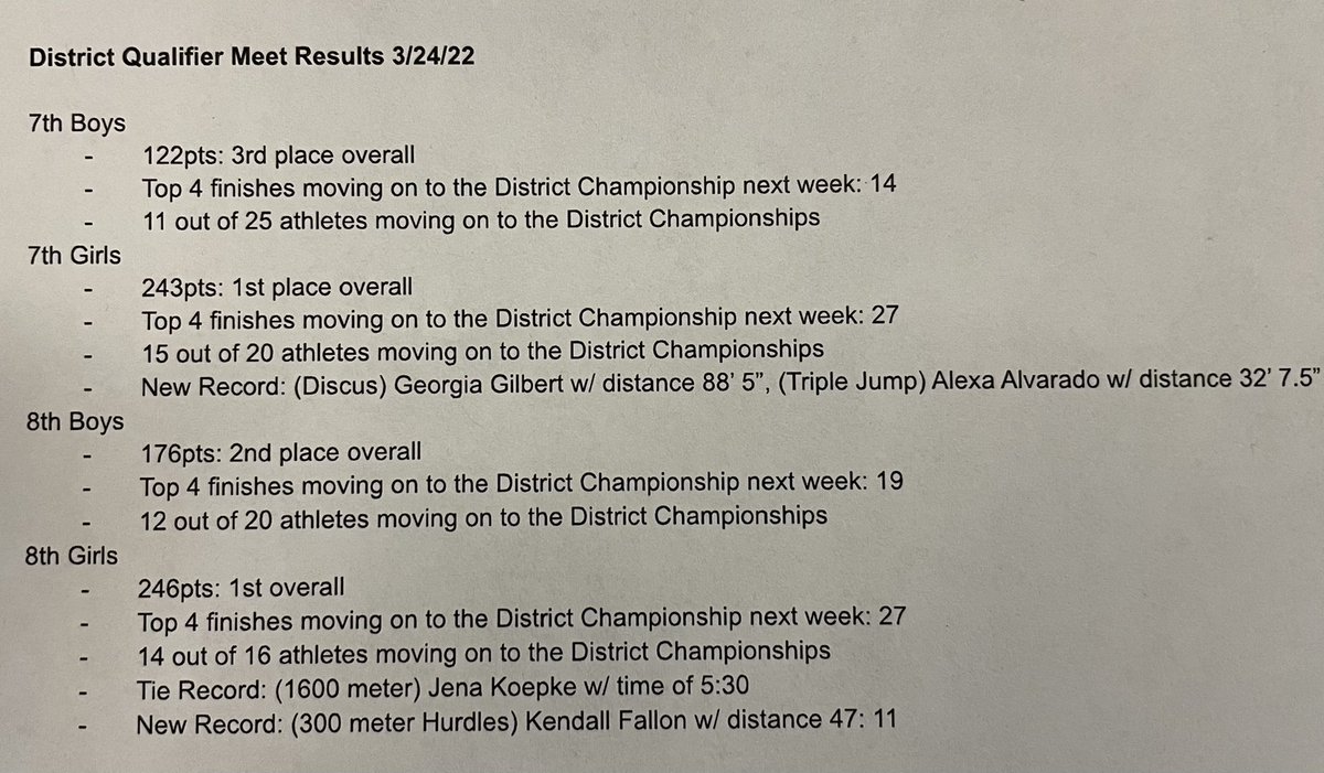 BMSS_Athletics's tweet photo. HUGE night for Boerne South. These results don’t highlight the individual achievements and improvements from our athletes but shows the commitment they have to our training program here at South. @PrincipalJRob #LETSGO #HARDWORKPAYSOFF #THISISWHYWETRAIN #CHARGERS #WEARESOUTH https://t.co/toNmCcJ51h