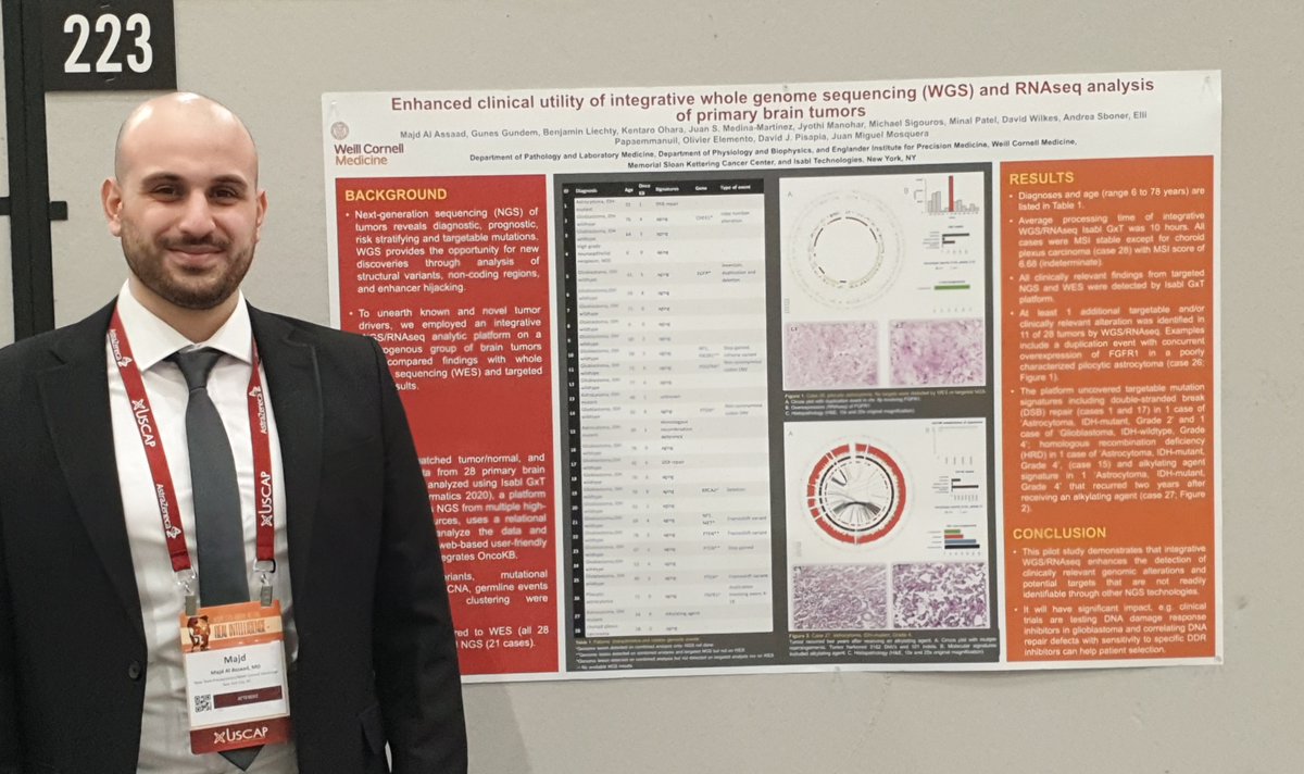 Congrats to our colleague Dr. Majd Al Assaad (<a href="/MajdAssaad/">Majd Al Assaad, MD</a>) on a great presentation of his research with @JyothiManohar23, Michael Sigouros, Drs. David Wilkes, <a href="/asbonerw/">Andrea Sboner, PhD @asboner@genomic.social</a>, <a href="/ElementoLab/">Olivier Elemento</a>, David J. Pisapia, and Juan Miguel Mosquera; with <a href="/isabl_io/">Isabl Inc.</a> <a href="/WCMCPathology/">Weill Cornell Medicine Pathology</a> <a href="/TheUSCAP/">USCAP</a> #USCAP2022