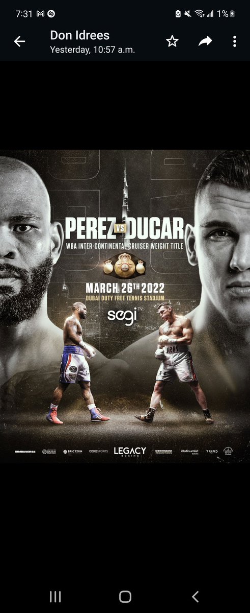 sycamorefilms's tweet photo. Great fight card tomorrow. Watch it on $SEGI TV https://t.co/ayxI6xYJBj