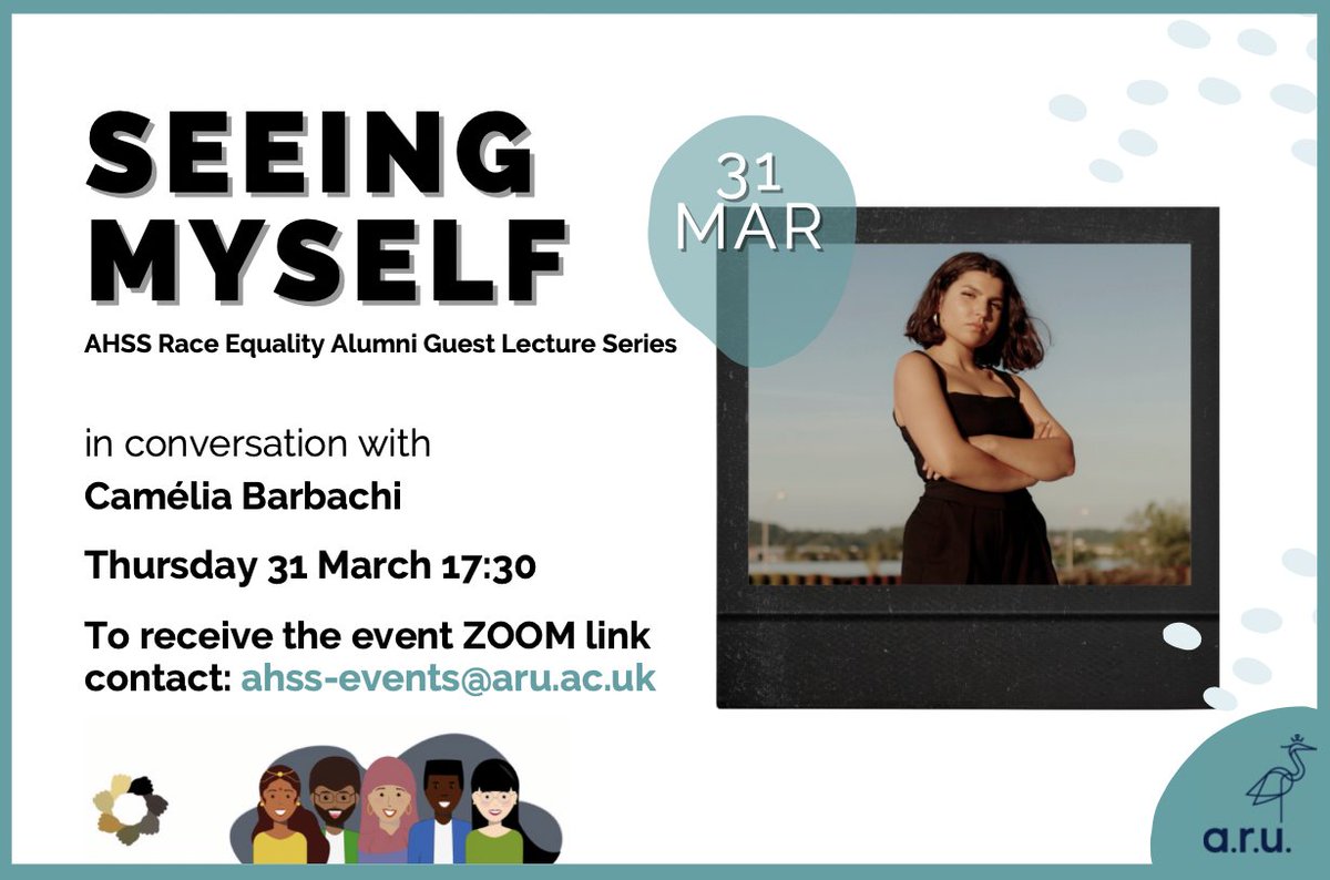 ARU_AHESS's tweet photo. Attention!
The next 'Seeing Myself' Guest Lecture is Thursday 31st, and is a conversation with Alumnus Camélia Barbachi, a fashion designer from France who launched her own brand, “Chez Nous”, inspired by her Tunisian roots and relationship with identity.
#AHSSLearningCommunity https://t.co/Nlh8r2ns5Q