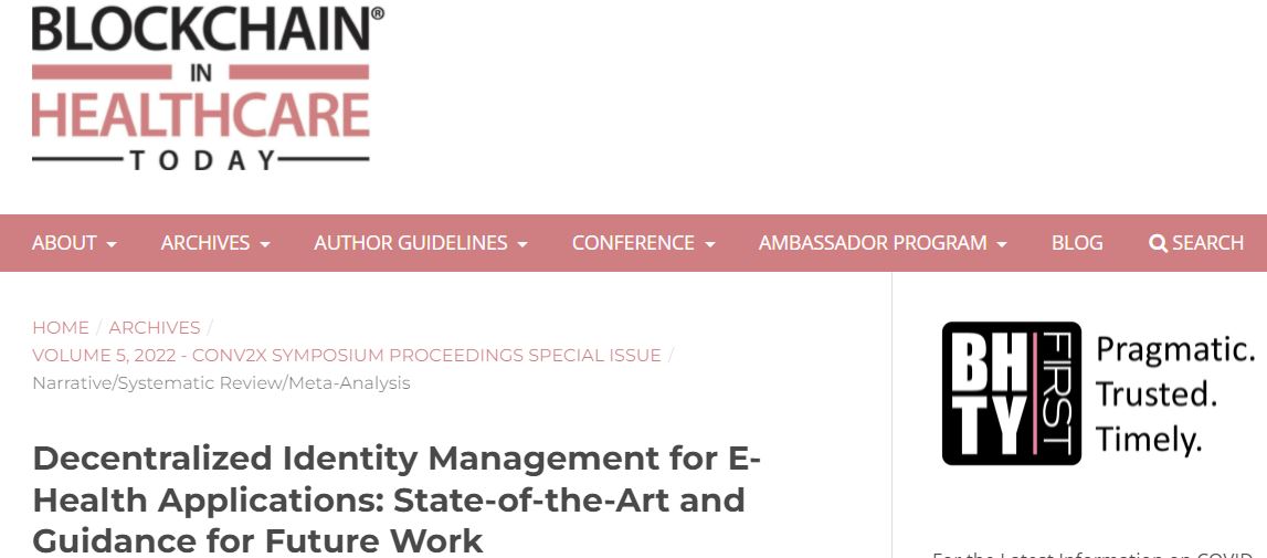 BHTYJournal's tweet photo. Review Article
Decentralized Identity Management for E-Health Applications: State-of-the-Art Guidance for Future Work https://t.co/F6ZiK7Mdyi 
#decentralizedidentity #blockchaintech #healthcare #research 
@HasselgrenAnton @billatnapier #EU #DLT #researchers #scicomm #openscience https://t.co/2S3raGmEbE