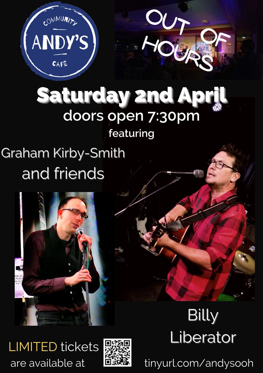 StAndrewsGwP's tweet photo. Just a week until the next Out of Hours event at @AndysCafeGWP #livemusic #goldsworthpark
Book your place at https://t.co/Dyy5gLiAod https://t.co/6w7cPJIoqK
