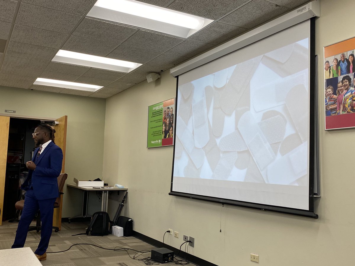 “Changed people change systems, not the other way around.”  <a href="/Naperville203/">Naperville 203</a> Student Services is learning more about the intersection of race and disability with Dr. Zerek Mayes today. #BeBold