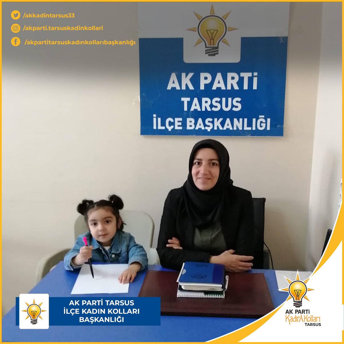 akkadintarsus33's tweet photo. #AkPartiTarsusKadınKolları bugünkü nöbetçimiz Ceylan Önal Hanım. Her gün bir bayan nöbetçimiz üye kaydı ve misafirlerimizi karşılamak için parti binamızda bulunmaktadır. #AkPartiTarsusKadınKolları #AkKadınlarınGücü #Hedef2023 #DurmakYokYolaDevam https://t.co/2h1LWpjttG