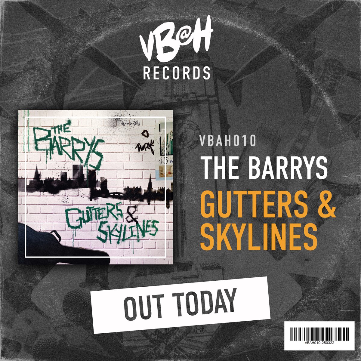 Vandalism Begins At Home (@vbahrecords) on Twitter photo Happy #NewMusicFriday and a VERY Happy #ReleaseDay to <a href="/barrys_the/">The Barrys</a> 🍻 🍻
Vandalism Begins At Home Records' 1️⃣0️⃣th release is here! Taking us into double digits is the Drunk-Folk Acoustic-Punk BANGER 'Gutters & Skylines' from The Barrys. Happy #NewMusicFriday and a VERY Happy #ReleaseDay to <a href="/barrys_the/">The Barrys</a> 🍻 🍻
Vandalism Begins At Home Records' 1️⃣0️⃣th release is here! Taking us into double digits is the Drunk-Folk Acoustic-Punk BANGER 'Gutters & Skylines' from The Barrys.