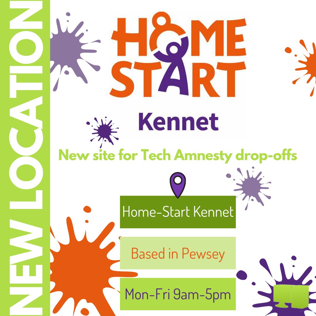 greenmachine247's tweet photo. 🚨 NEW LOCATION ALERT 🚨
The wonderful team at @HomeStartKennet have joined us on our quest to end digital poverty. 
We take your unwanted technology, wipe the data, repair and upgrade it, before giving it to people in need. #TechAmnesty #TechForGood #Pewsey https://t.co/s2wDIf6l80