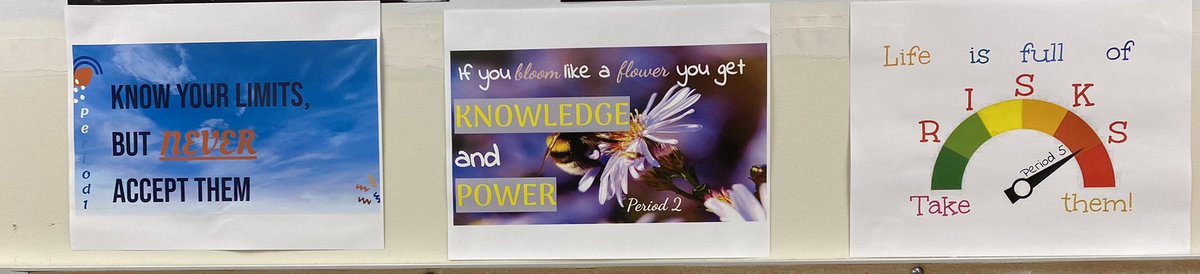 jadaskywilliams's tweet photo. To kick off our unit on perseverance, I asked our students to create slogans to get us through the end of the year. We voted, and I turned the winning mottos into posters. The results: https://t.co/6QBPLQS5zg