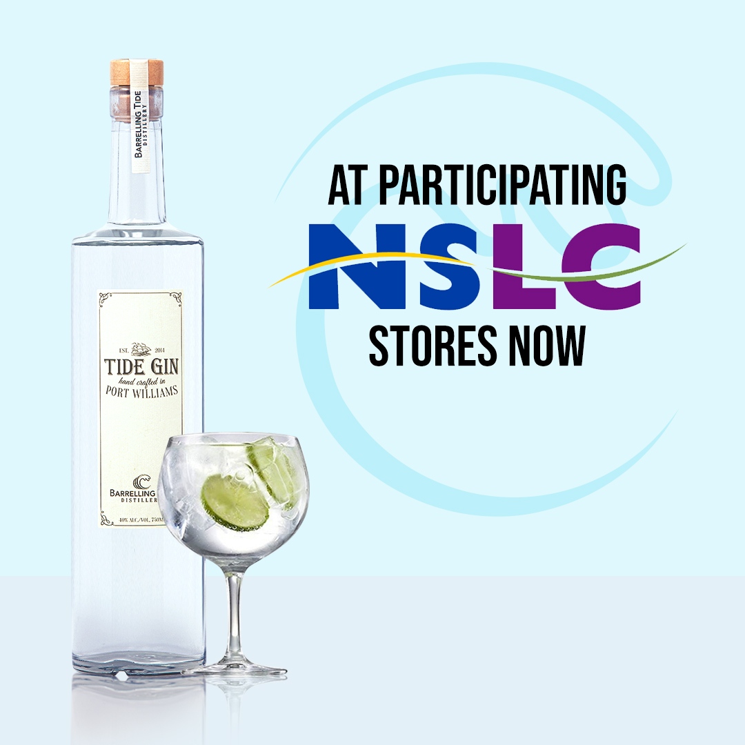 Have you tried our Tide Gin yet? Corn based and distilled with 16 botanicals. Smooth and complex with hints of juniper, pepper, citrus and anise. Be sure to pick up a bottle for this weekend at your nearest <a href="/theNSLC/">NSLC</a> location!

#BarrellingTide #Gin #NovaScotia #NSLC #cocktails