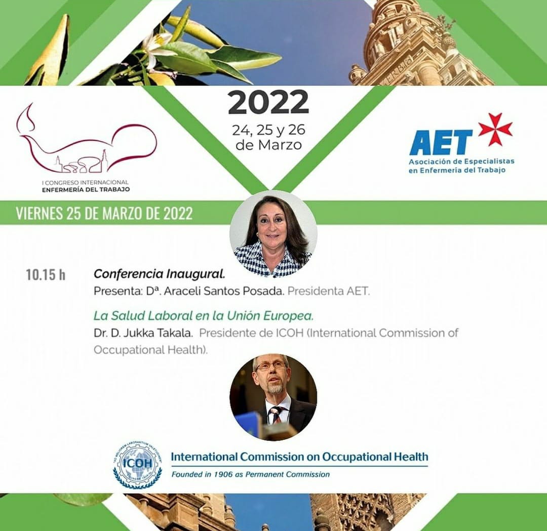 #ICETSevilla En la conferencia inaugural del Dr Jukka Takala propone a <a href="/aetrabajo/">AET</a> ser parte del observatorio de OHS