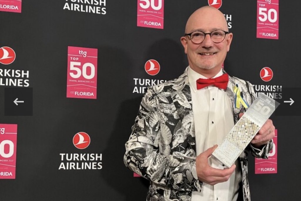 DanielPearce's tweet photo. Yes our new friend @willyoung really did end up leading the conga at #TTGTop50 last night! Massive congratulations to every member of the Top 50 2022, to the UK &amp; Ireland’s no 1. @arrangeMYescape - and to @VISITFLORIDA and all our partners that made an emotional night possible ❤️ https://t.co/tI3gK8RmAY