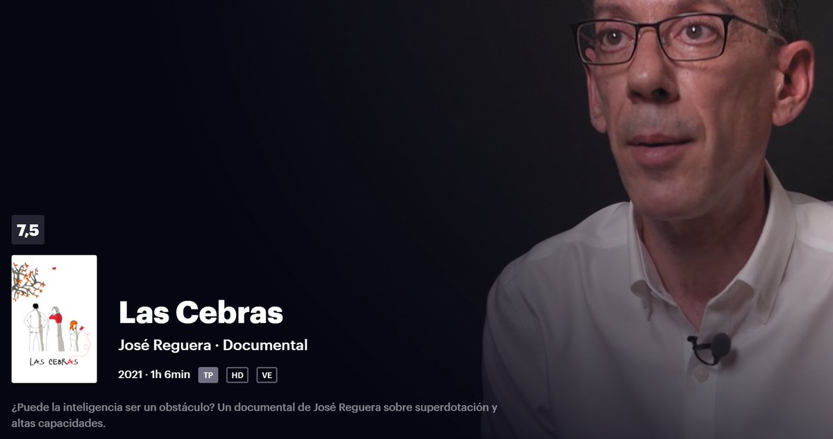 ¿Puede la inteligencia ser un obstáculo? Ya podéis disfrutar de la recién estrenada película documental <a href="/LasCebras_/">Las Cebras</a> de José Reguera sobre #superdotación y altas capacidades #aacc a través de Filmin.   filmin.es/pelicula/las-c…