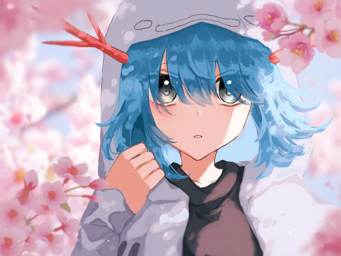 #うぱぱあーと 
桜に攫われそうなウパパロン 