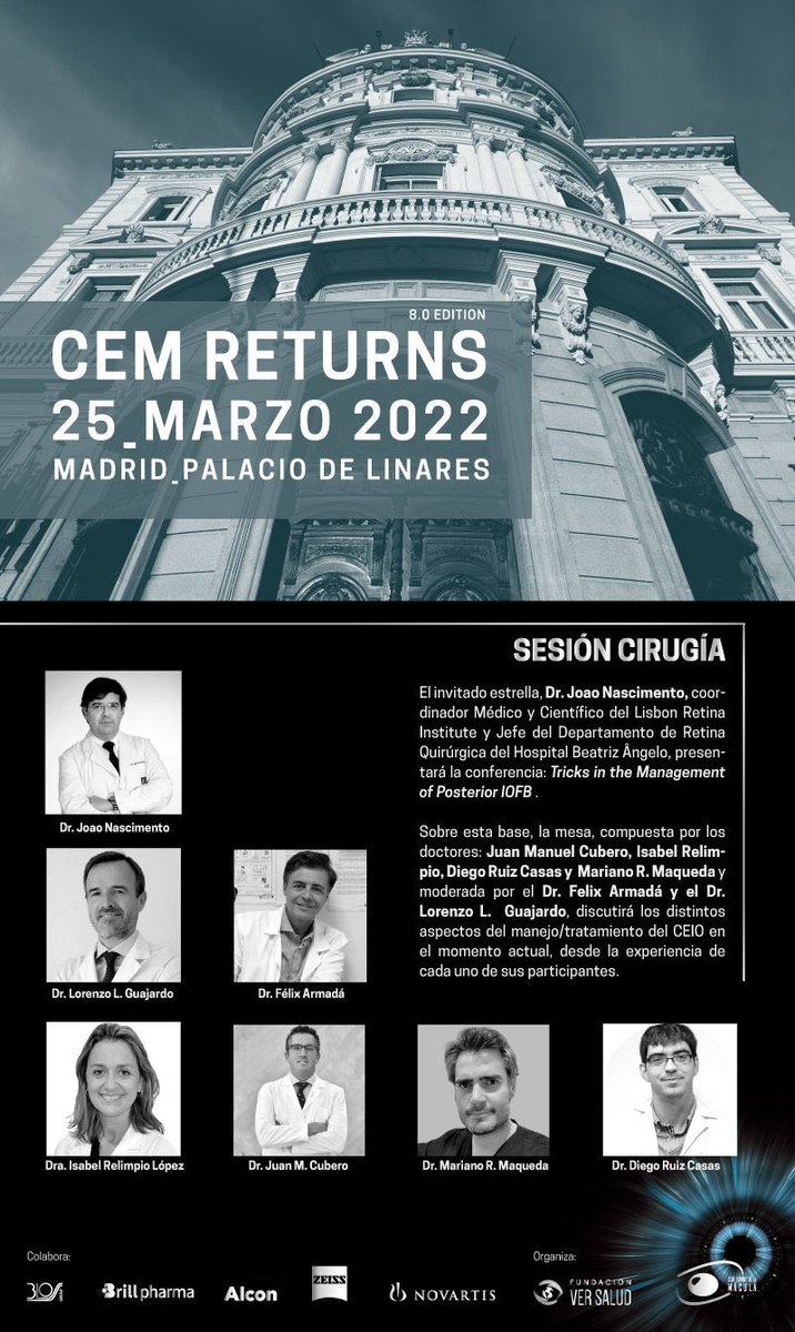 OftalmoMacarena's tweet photo. #CEMReturns con grandes figuras de la #Retina 🇪🇸. Nuestra retinóloga @irelimpio participa en la #SesiónCirugía. Un programa tremendamente atractivo, como todo lo que organiza @Club_Esp_Macula‼️ Seguimos…👀👀 #SomosMacarena @OftalmoSeo @SAOoftalmologia @RetinaSERV @macularetina https://t.co/DPd91L6mJp