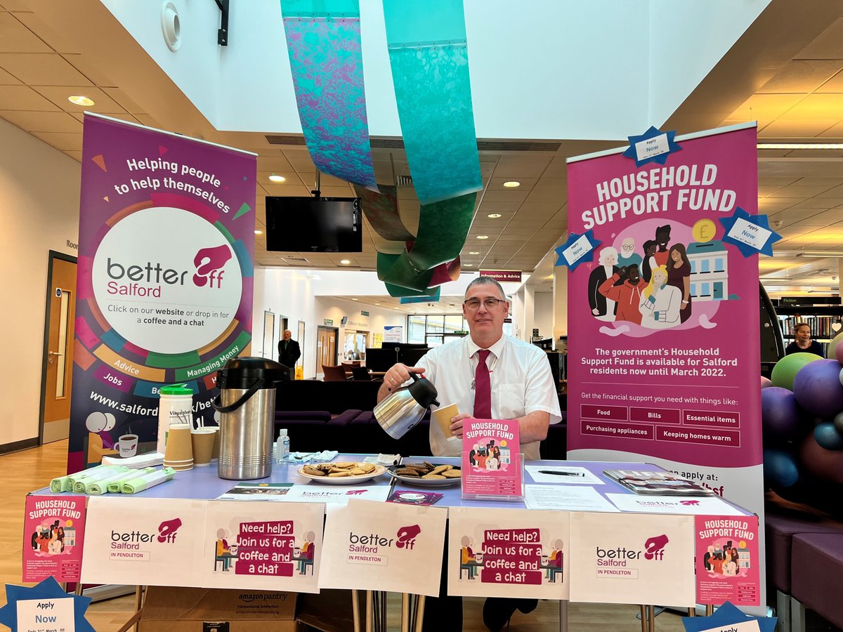 SalfordCCHelp's tweet photo. Call into Pendleton gateway between 10am & 2pm today for a ☕ coffee & chat in confidence.
We also have our partners in from Pendleton Together and Health Watch.
#LoveYourGateways #PendletonTogether #BetterOff https://t.co/1yDBN1ned5