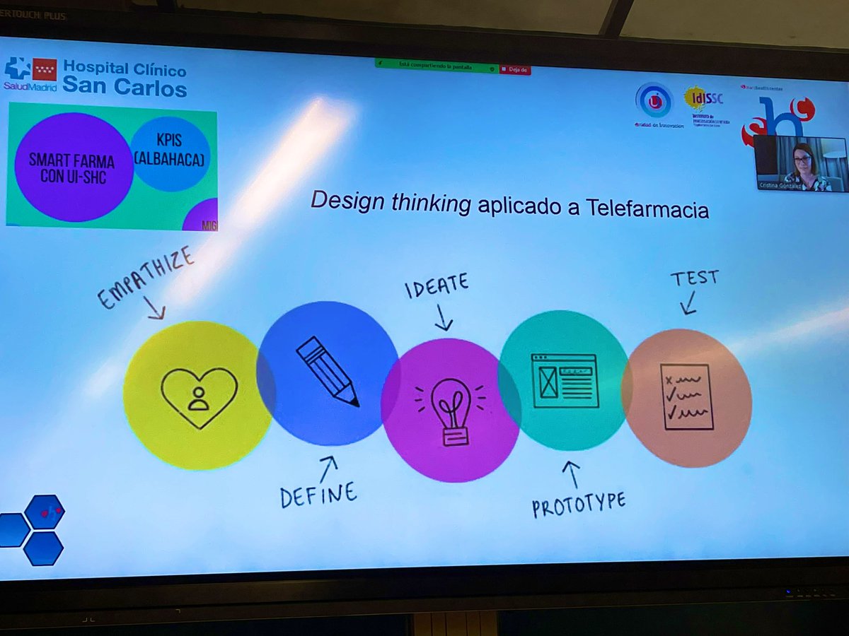 juliomayol's tweet photo. Design thinking en farmacia hospitalaria @manolosesmero @crisgzpz @iClinicoMadrid #HITx #smarthealthcenter @IIS_IdISSC https://t.co/8MTc8HN9Hn