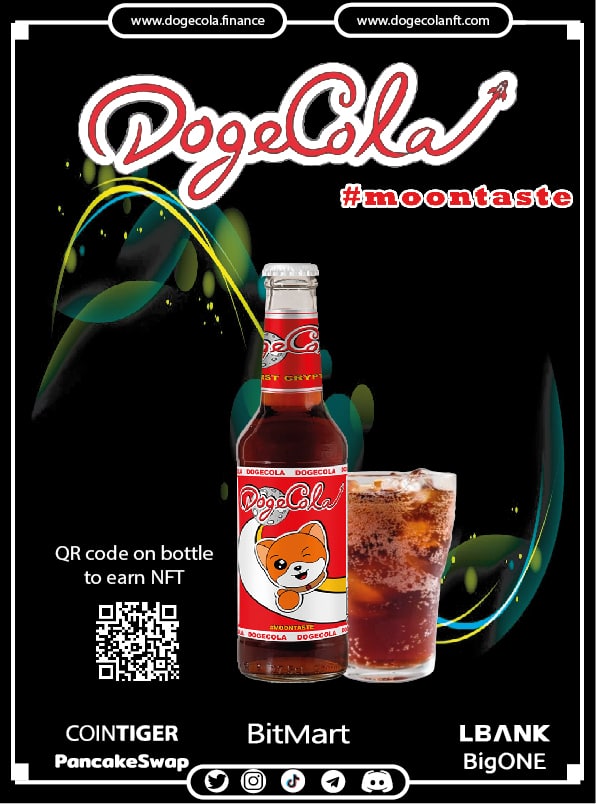 MePartel_embolo's tweet photo. @cryptowave93 2000 #DogecolaNFT in total, with #NFT you receive $Dogecola every month and 20% discount on the drink, #Dogecola has a QR code on the bottle with the possibility of winning #nft, is produced by Sbeg Bona srl Italy (Sicily)💎🚀🔥🤤
https://t.co/DXoDJJJZwv
https://t.co/EXMjpotkaR https://t.co/vZ1YjjcIkT