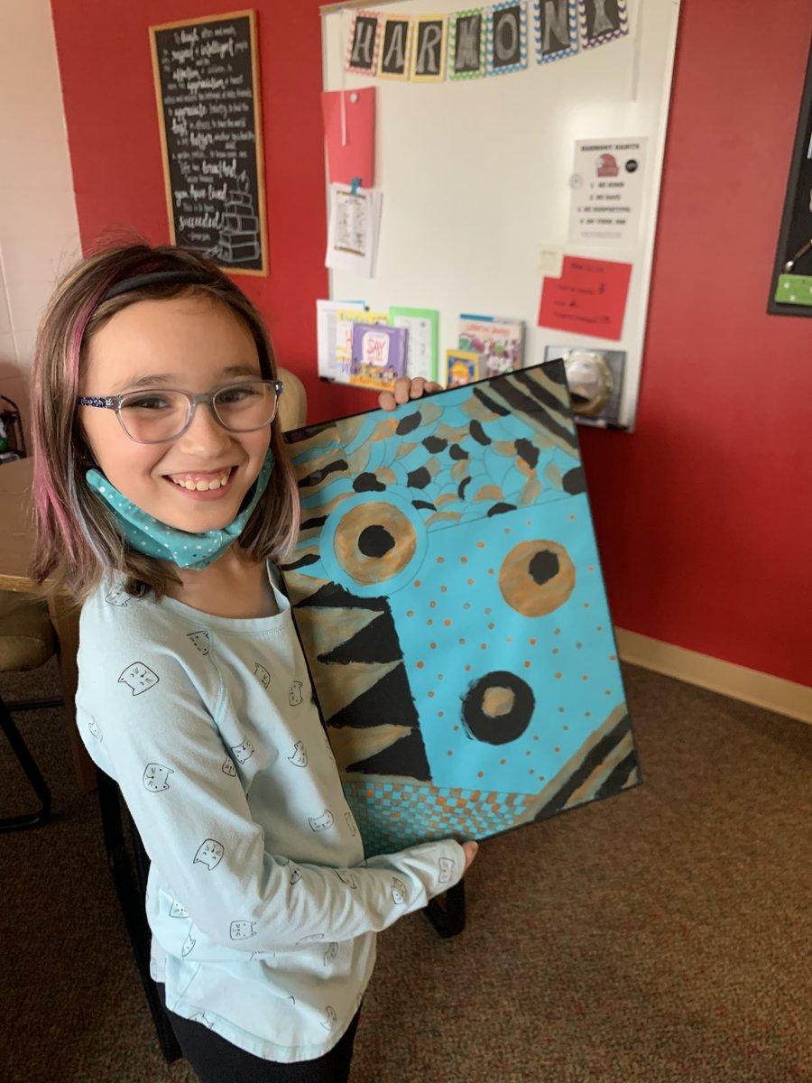 Congratulations to these two Artists of the Month! Their art pieces are hung in Mrs. Stuckey's office. What a great way to wrap up Youth Art Month by celebrating these two young artists! Thanks @MrCalvertArt for recognizing and inspiring our students! #MiltonPride