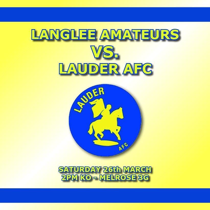 Lauder Amateur Football Club (@lauderfc) on Twitter photo โฝ Saturdays Game โฝ
๐ 26th March ๐
Another cup game..! ๐
After a free weekend last week we travel to Melrose tomorrow to take on <a href="/LangleeAmateurs/">Langlee Amateurs</a> in the Quarter-Finals of the Waddell Cup.
Lets hope we have another Semi-Final to look forward to!๐ค๐ป
Lauder AFC ๐๐ โฝ Saturdays Game โฝ
๐ 26th March ๐
Another cup game..! ๐
After a free weekend last week we travel to Melrose tomorrow to take on <a href="/LangleeAmateurs/">Langlee Amateurs</a> in the Quarter-Finals of the Waddell Cup.
Lets hope we have another Semi-Final to look forward to!๐ค๐ป
Lauder AFC ๐๐