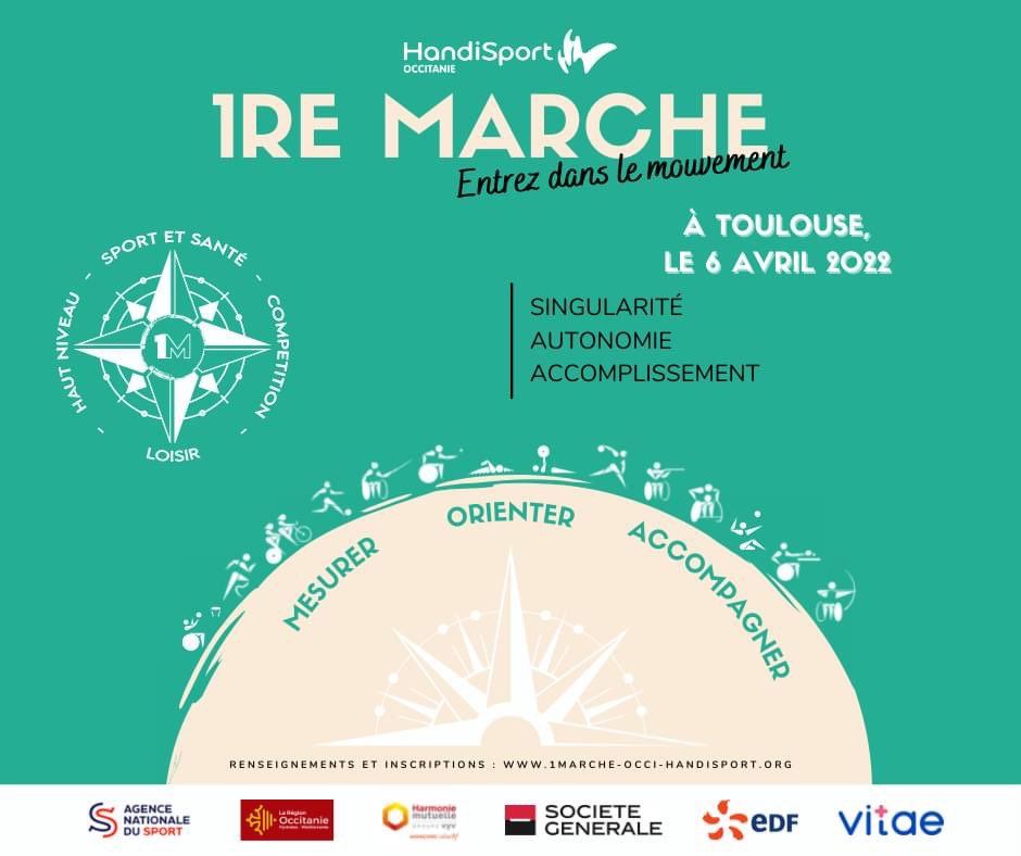 [ 1RE MARCHE ]
On vous donne rendez-vous le mercredi 6 avril 2022 à 13h au Gymnase de la Reynerie à Toulouse pour une nouvelle édition de 1RE Marche ! 

Ne tardez pas, il ne reste que quelques places !!

Inscription obligatoire sur le lien suivant : docs.google.com/forms/d/e/1FAI…
