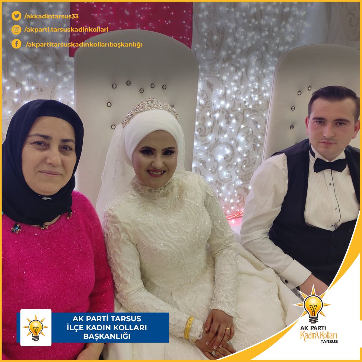 akkadintarsus33's tweet photo. #AkPartiTarsusKadınKolları olarak Nesrin hanım ve Ahmet beyin mutluklarına  şahitlik ettik. Kendilerine bir ömür boyu mutluluklar dileriz. #AkKadınlarHeryerde https://t.co/6t7DlLBkBA