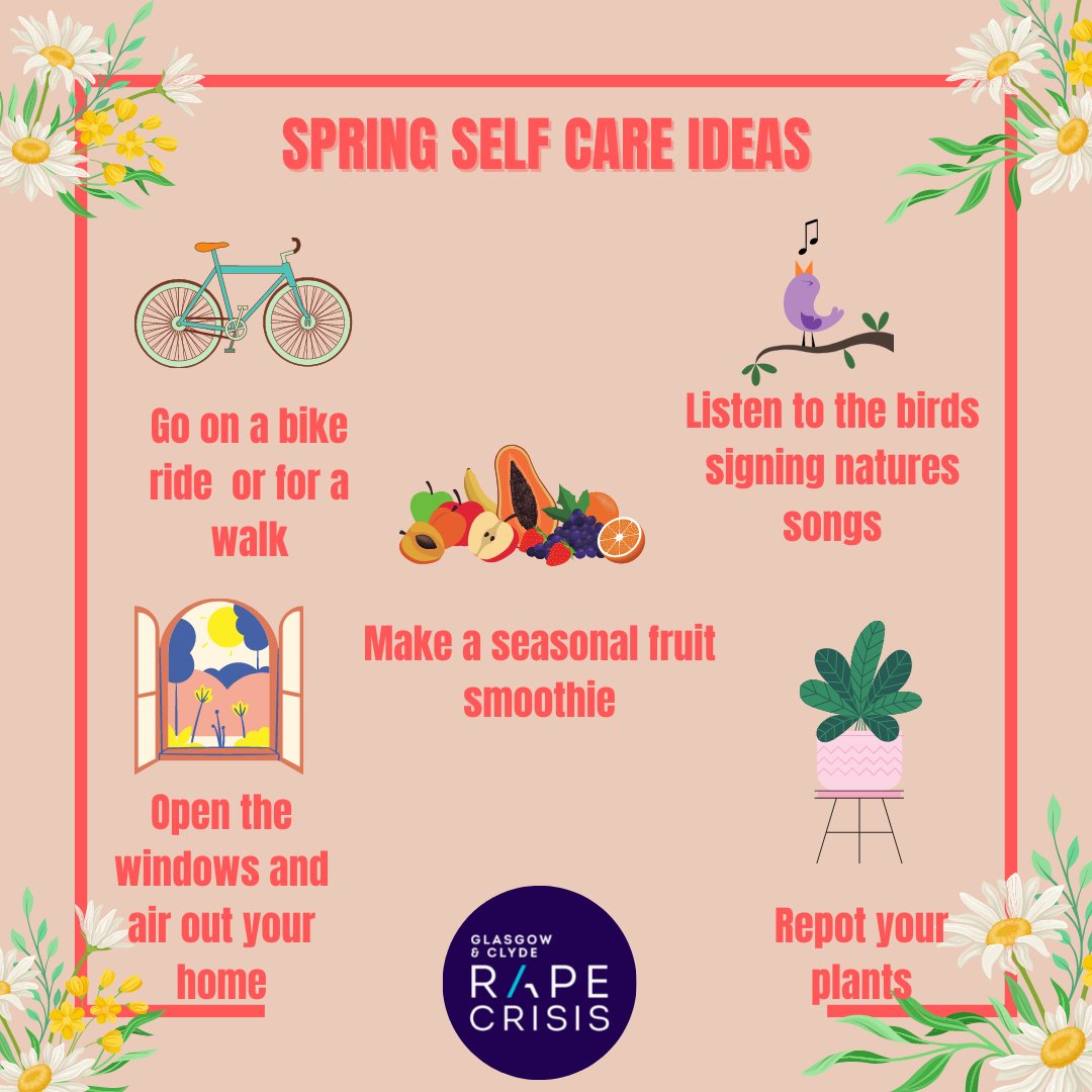 RCCGlasgow's tweet photo. 5 Self Care Ideas for Spring #selfcare #selfcareideas #selfcarespring #spring #wellbeing https://t.co/takFVNUvke