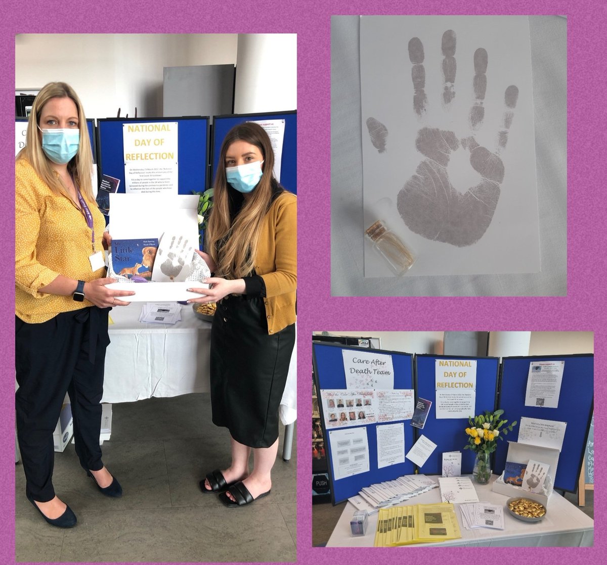 lollyjenks's tweet photo. The Care After Death Team were in the reception of the Grang University Hospital on wednesday for National day of reflection. We were talking about our service and our fundraising. Check out the link below to read our fundraising story 

https://t.co/eY7J3me82P https://t.co/bqX7vPPL5H