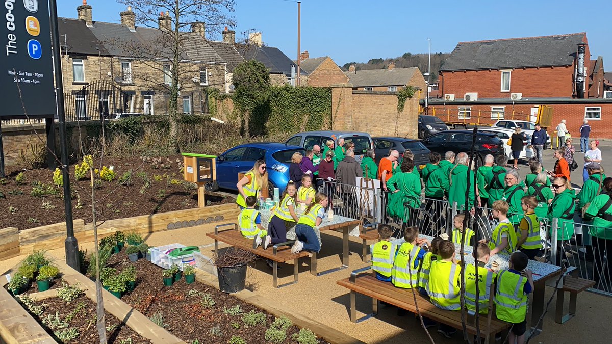 I’m at the <a href="/mycoopfood/">Central Co-op Food</a> Dodworth store this morning which has been completely transformed with a whole new look and a great new sustainable space outside for the community. Lots going on as well with local schoolchildren enjoying activities and drumming!