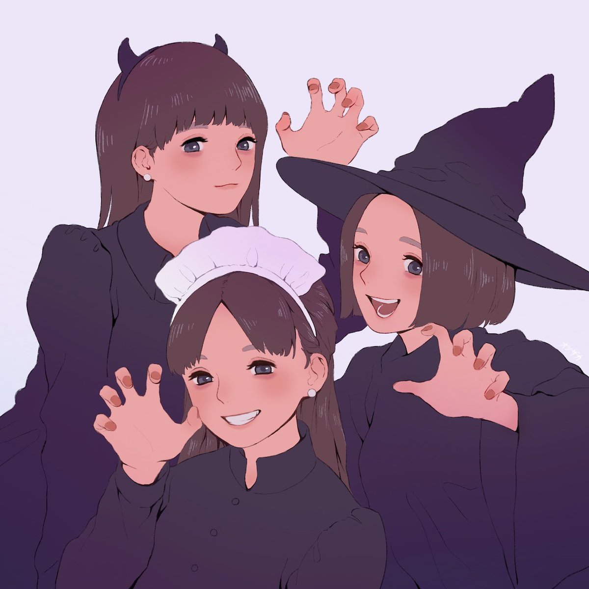 「Perfumeカレンダー2022のハロウィンが可愛かったファンアート🎃 」|オツザカのイラスト