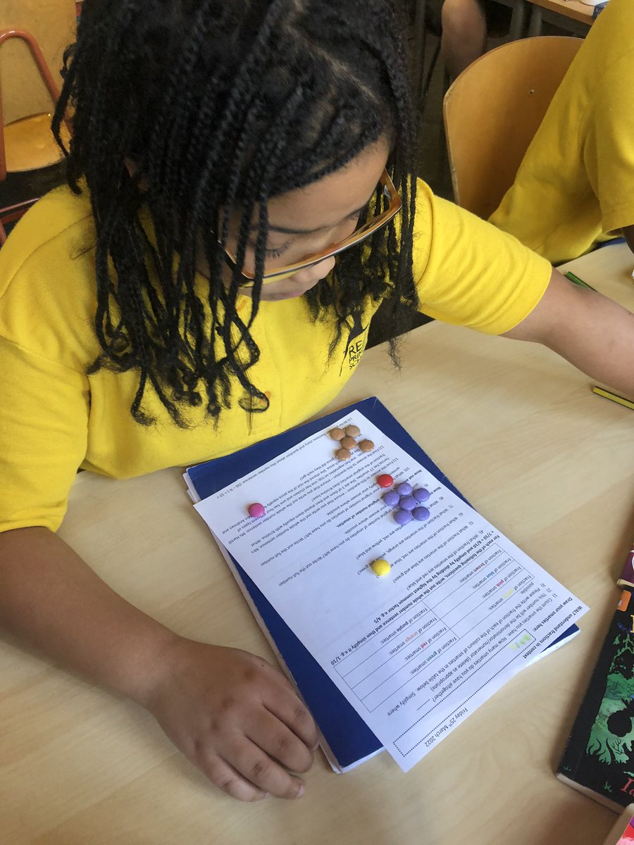 LucyCoatesReay's tweet photo. Year 5 have been learning to subtract fractions in the real life context of eating smarties. It’s fair to say we were very motivated to get to the latter questions involving instructions such as, ‘Eat 1/5 of your smarties’ 😂 @ReayPrimary @smartiesUKI #onlysmartieshavetheanswer https://t.co/kSiUqAVYhz