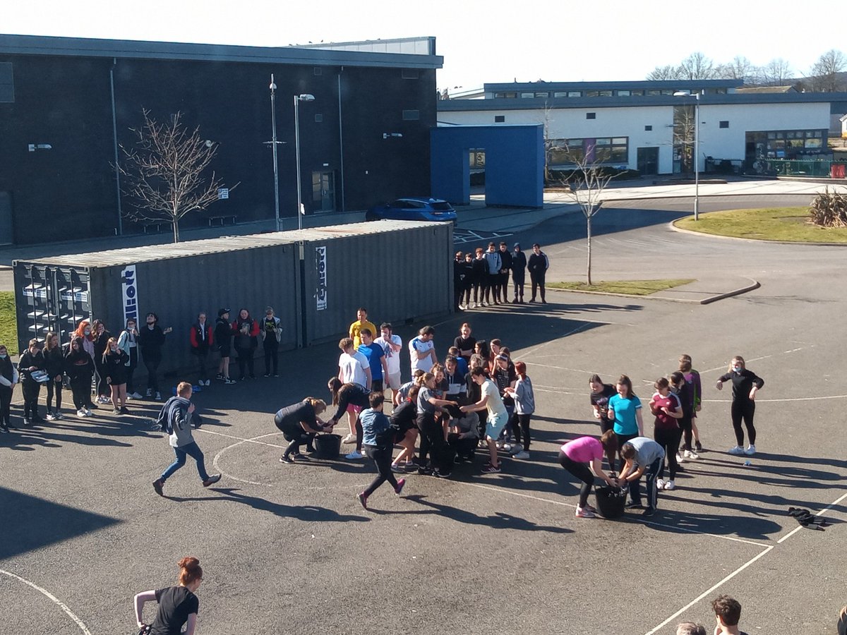 KeithGrammarLRC's tweet image. Well done to the leadership class at KGS for organising (amongst other things) a damp dash to raise money for their toilet twinning project! The library provided a great vantage point to watch the event! @KeithGrammar