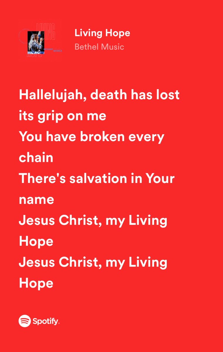 Living hope open.spotify.com/track/6CW9qtzZ…