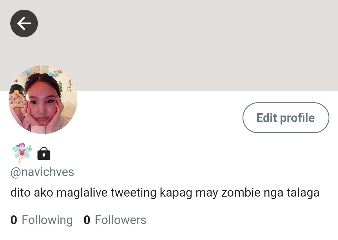 [ #. navi ibañez ]

— mahilig sa zombie movies kaya naexcite noong nalamang meron nga
— walang paki sa lahat, basta maganda siya
— excited magpahabol sa zombie
chances of survival: 41%
weapon: sandok