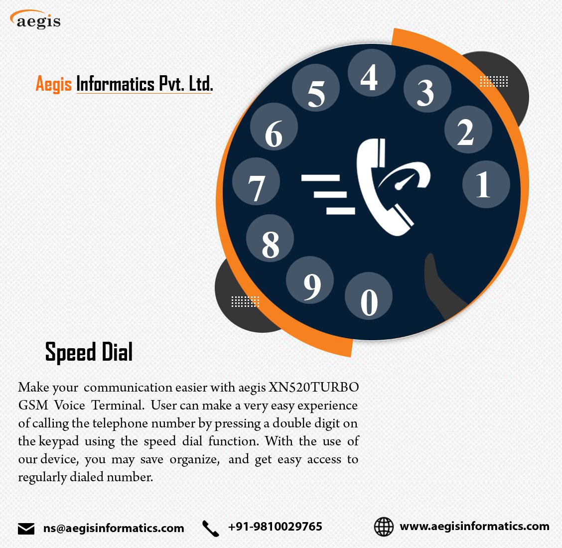 aegisinformatic's tweet image. User can make easy experience of calling the telephone number by pressing a double digit on the keypad using the speed dial function. After using device, you may save organize, and get easy access to regularly dialed number 

#GSMFCTDevice #FixedCellularTerminal #SpeedDialerAegis