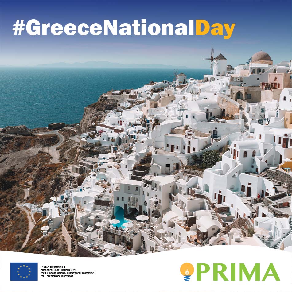 PrimaProgram's tweet photo. @PrimaProgram celebrates today the #Greece National Day!

Greece is one of the important Participating States of PRIMA!

🇬🇷Number of projects: 26 
🇬🇷Number of Entities: 46
🇬🇷Total Budget: 9.11 Million Euros
🇬🇷National Contact Point: @GSRT_GR 

@EU_Commission https://t.co/fzLZn3OCuq
