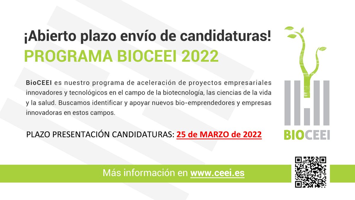 ceeiasturias's tweet photo. 🔴RECUERDA‼ HOY Viernes, 🗓 25  MARZO 2022, ÚLTIMO DÍA 🔚  para participar en nuestro PROGRAMA #BIOCEEI 2022 👩‍🔬🌱💼. 

Dirigido a #BioEmprendedores, #Investigadores y #Startups.

Anímate y participa, ¡aún estás a tiempo! ⌛🏃‍♀️

ℹ👉 https://t.co/WW2SoFNNgn... https://t.co/cOcRPzS49P