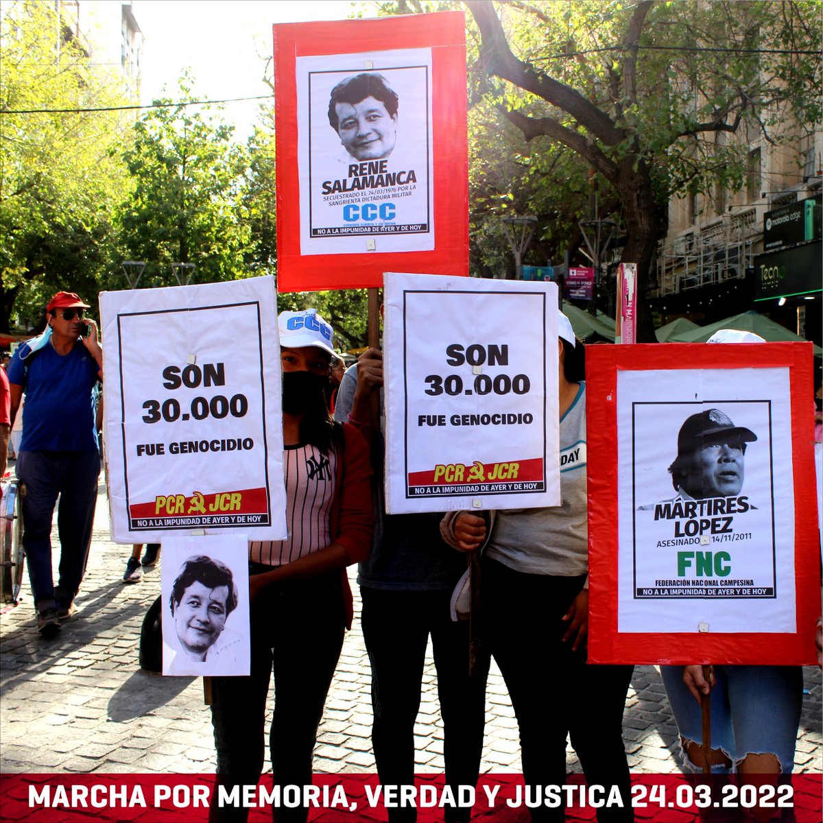 PCR_Mza's tweet photo. A 46 años del golpe fascista militar del #24DeMarzo de 1976 nos movilizarnos en #Mendoza y todo el país por memoria, verdad y justicia.

#FueGenocidio 
#Son30Mil 
#LaDeudaEsConElPueblo https://t.co/gSiazwpboX