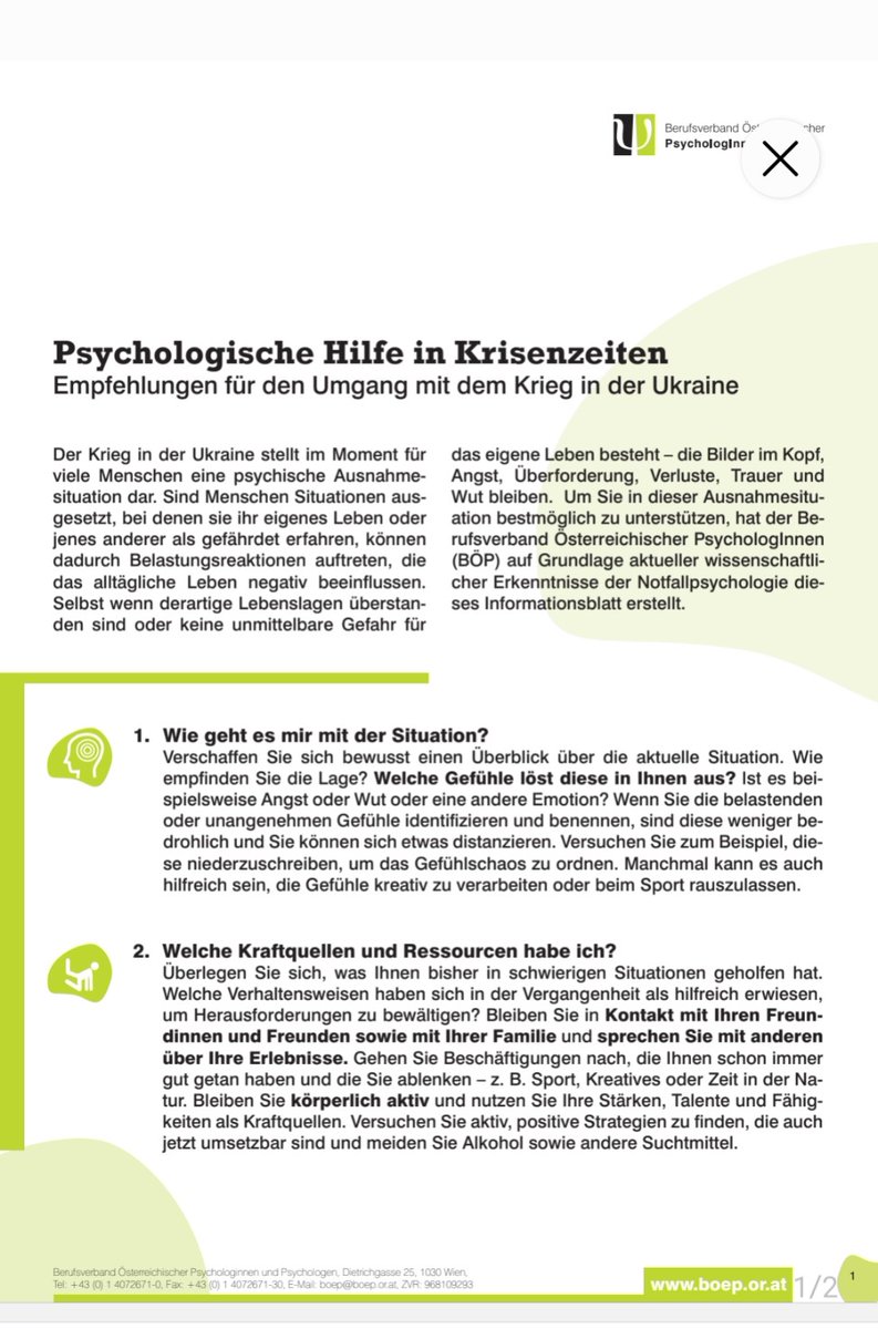 MichaelBonvalot's tweet photo. Empfehlungen für den Umgang mit den psychischen Folgen des Krieges in der Ukraine.

Der Berufsverband Österreichischer PsychologInnen hat auf Deutsch, Ukrainisch und Russisch hilfreiche Tipps und Ratschläge für den Umgang mit der Krise veröffentlicht.

Deutsch: https://t.co/2BRtuQ776x
