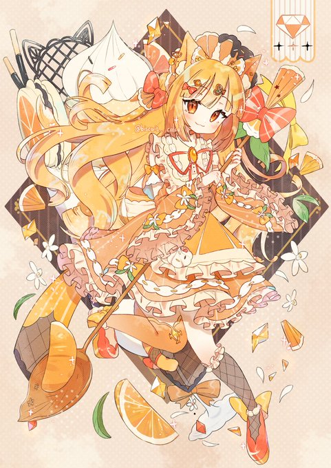 「hair ornament orange theme」 illustration images(Oldest)