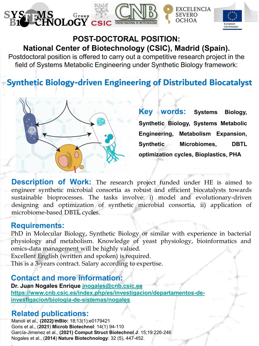 info@doulix.com (@doulix_synthbio) on Twitter photo Great post-doctoral opportunity at <a href="/Jnogales_SBG/">Juan Nogales</a>'s lab! Check it out: cnb.csic.es/index.php/es/i…
#synbio #microbiome #bioplastics Great post-doctoral opportunity at <a href="/Jnogales_SBG/">Juan Nogales</a>'s lab! Check it out: cnb.csic.es/index.php/es/i…
#synbio #microbiome #bioplastics