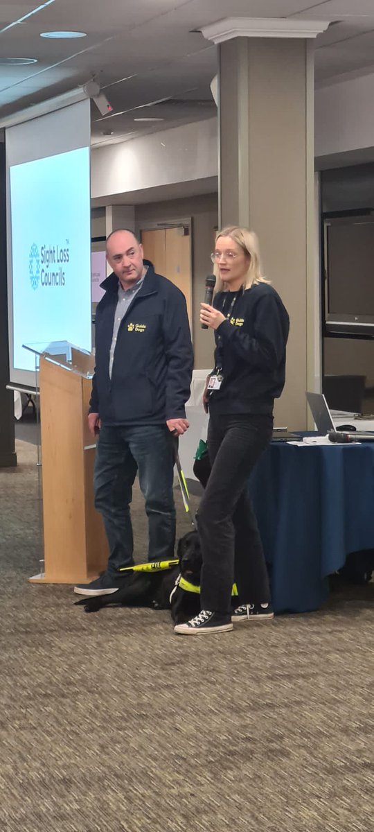 LuConnop's tweet photo. @guidedogs are speaking to delegates about the great work they do and the services they offer to blind and partially sighted people to increase confidence and independence #LifeAfterLockdown https://t.co/hfr7eOA0ut