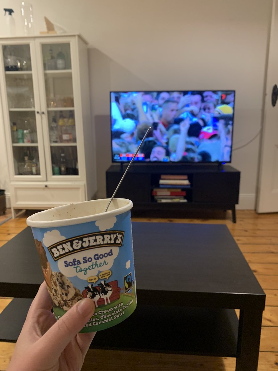 ozstephedwards's tweet photo. Sitting here with a tub of Ben &amp; Jerry’s, just casually watching Buddy boot his 1000th goal….. it’s a vibe! 💯😍

#Buddy1000 https://t.co/lrhTEq4aWB