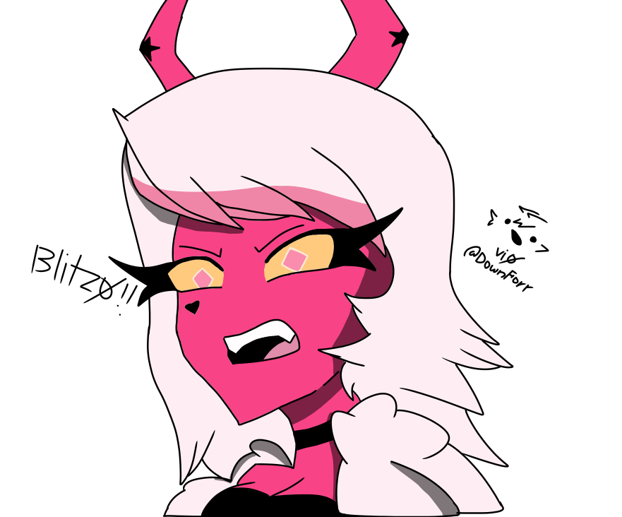 DownForr's tweet image. #VerosikaMayday Seeing Blitz after getting out of jail &amp;gt;:(
#HelluvaBoss #HelluvaBossFanart #helluvabossverosika