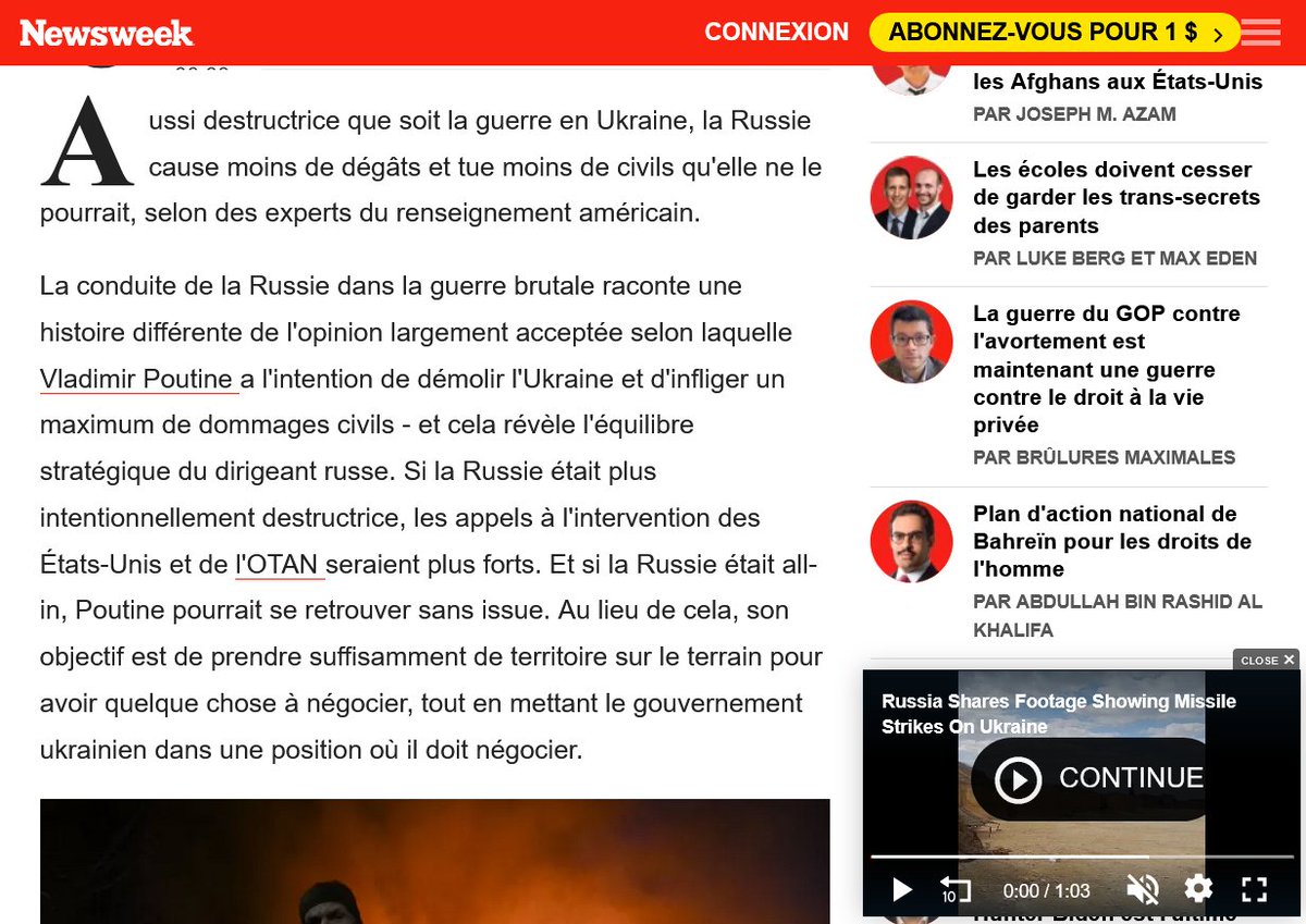 INFOcontreINFO's tweet photo. USA/NeewsWeek: Les bombes de Poutine pourraient dévaster l'Ukraine, mais il se retient. Voici pourquoi 

#Ukraine #UkraineRussianWar #UkraineRussie #GuerreEnUkraine #guerreRussieUkraine https://t.co/gzpoyyhDof