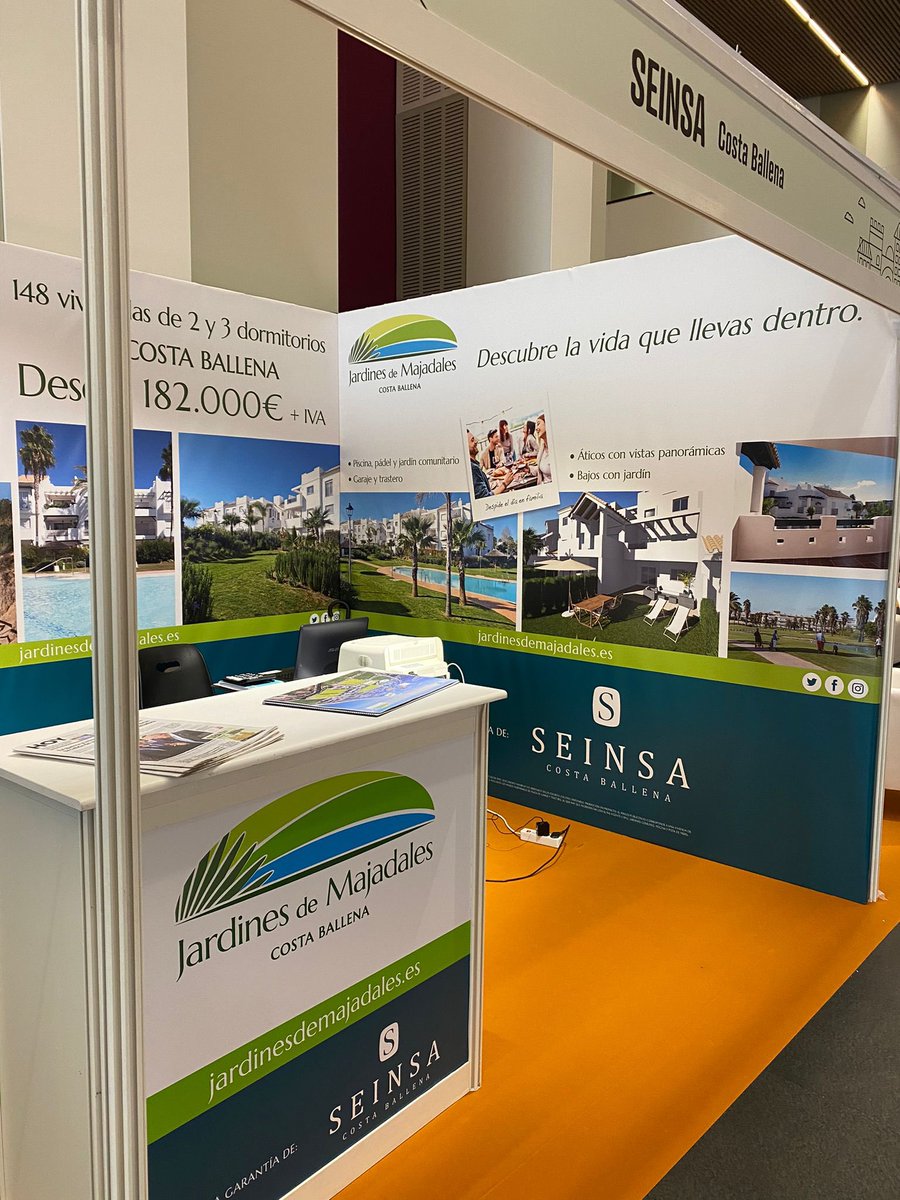JardinesLago's tweet photo. El stand de Seinsa Costa Ballena en #siba (Badaloz) obra nueva en #costaballena de 2 y 3 dormitorios, áticos y bajos con jardín @J_Majadales https://t.co/jd64we7fwV
