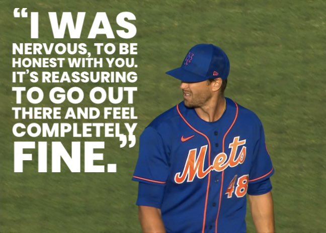 DrCoach_Ehrlich's tweet image. Jacob deGrom on his 1st spring outing:

Feeling nervous for a performance is being human.

#NormalizeIt #BeYou