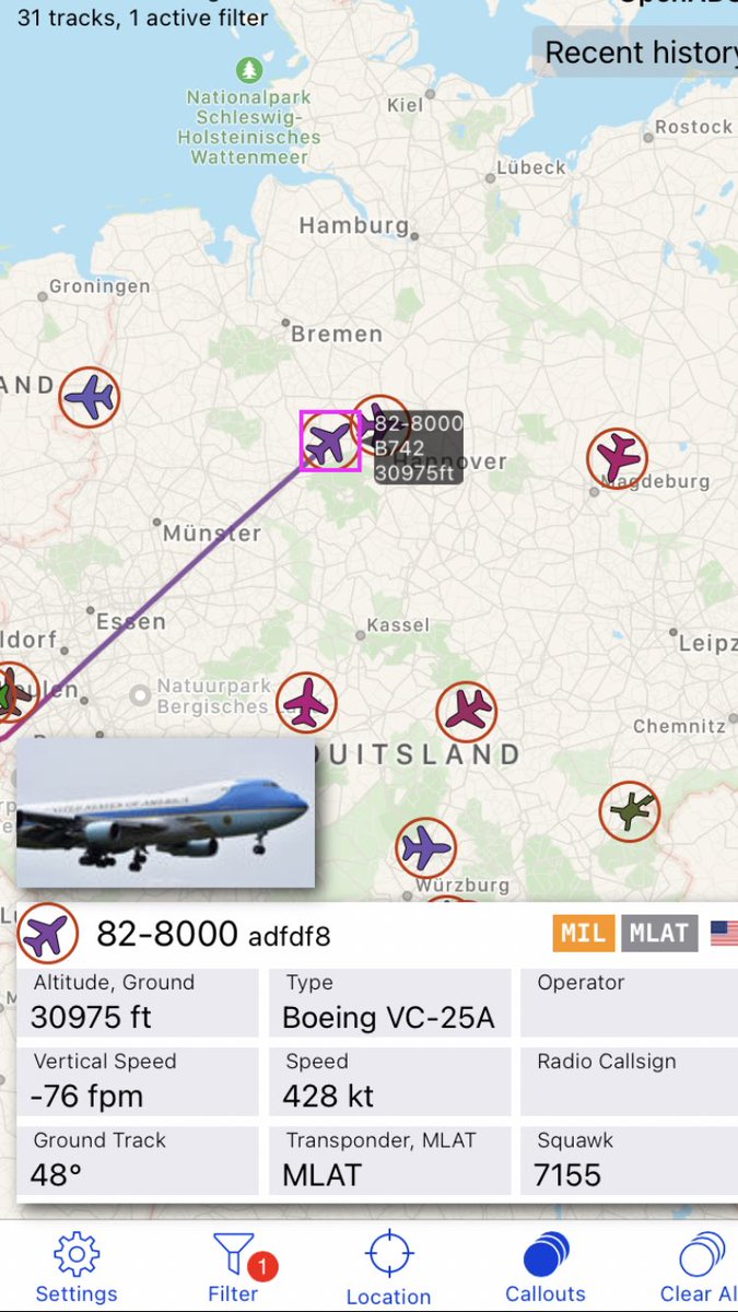 🇺🇸 #airforceone departed from Brussels and is currently over #Germany. #JoeBiden inbound #Poland.