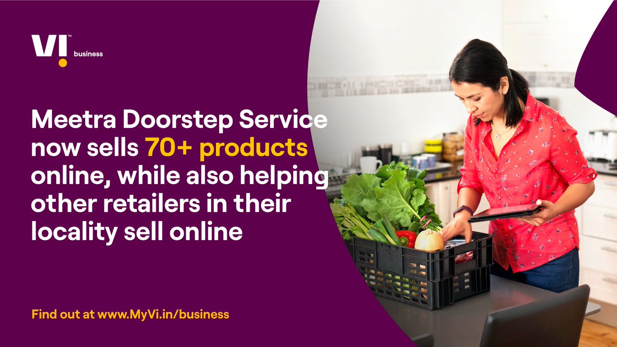 ViBusinessIndia's tweet photo. Meetra Doorstep Service created an Online Store with product display & in-built payment solutions. Here’s how they did it with Vi Website Builder https://t.co/YjOxtors8X
#DigitalStore #SMB #DigitisedSMB #OnlineBusiness https://t.co/jmYZVTy3U4