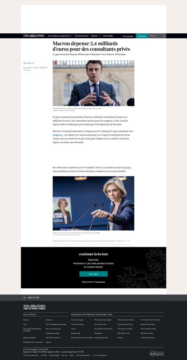 INFOcontreINFO's tweet photo. UK/The Times : Macron dépense 2,4 milliards d'euros pour des consultants privés  #McKinseyGate https://t.co/rfPrJ7HrK8