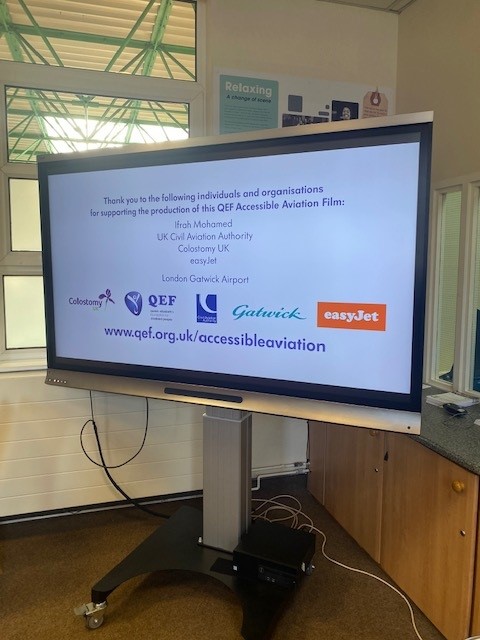 ColostomyUK's tweet photo. We are working with @QEF1 and the @UK_CAA to highlight the challenges faced by people flying with hidden disabilities. Our input, led by volunteer Iffy, has been to focus on those flying with a #stoma

@Gatwick_Airport

#AccessibleTravel #StomaAware #AccessToAir https://t.co/DraWDhiye8